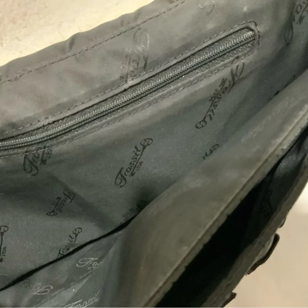 Fossil Leather Messenger Organizer Bag
